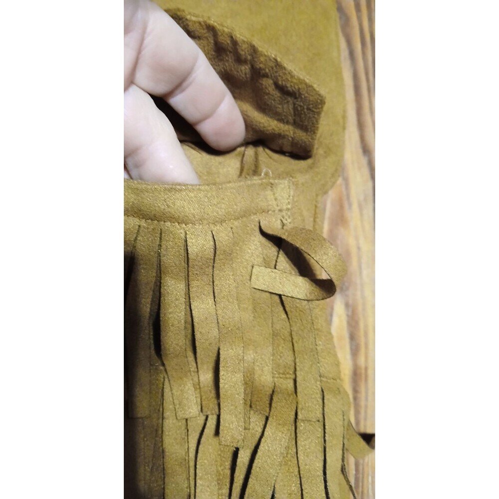 Little Maven by Tori Spelling Kids Faux Suede Fringe  Brown Jacket 5Y - Picture 5 of 10